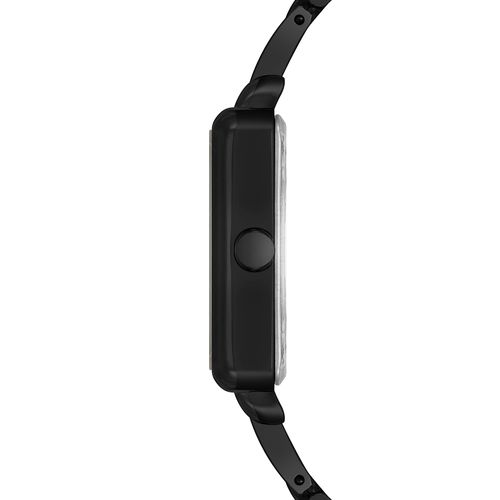 Reloj análogo metálico negro para mujer